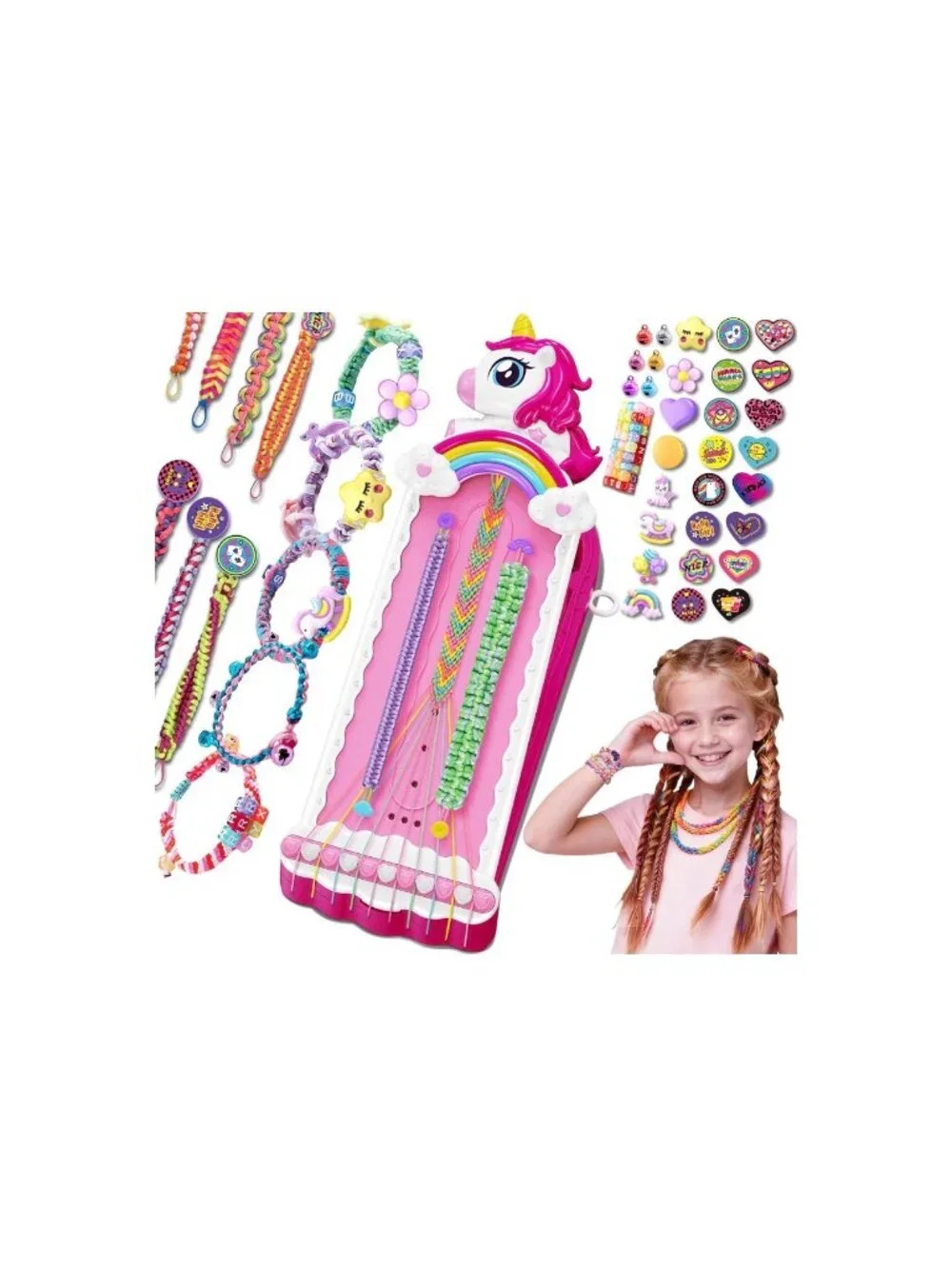 Unicorn Braiding Bracelet Making Kit For Girls Loom Charms Birthday Gift